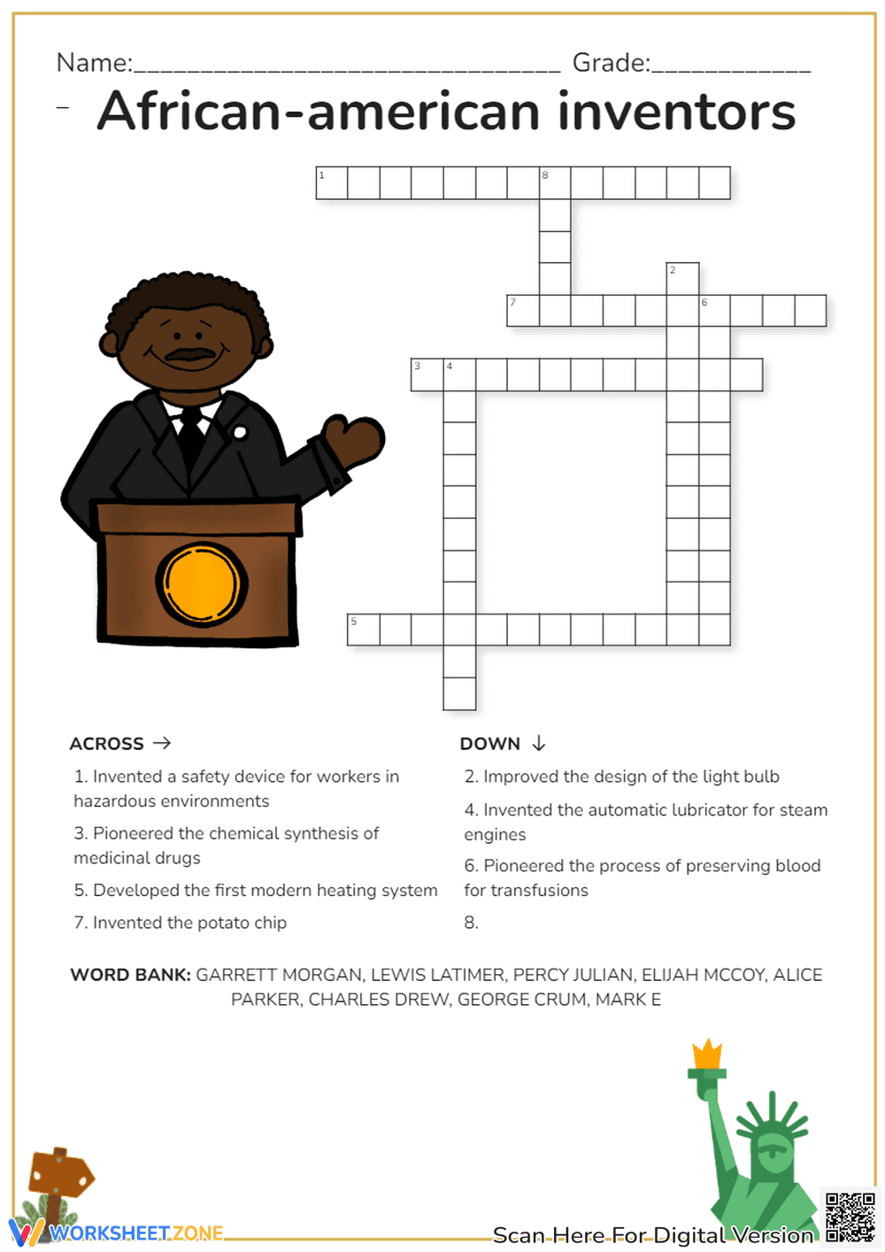 Match the African American Inventors - Page 1