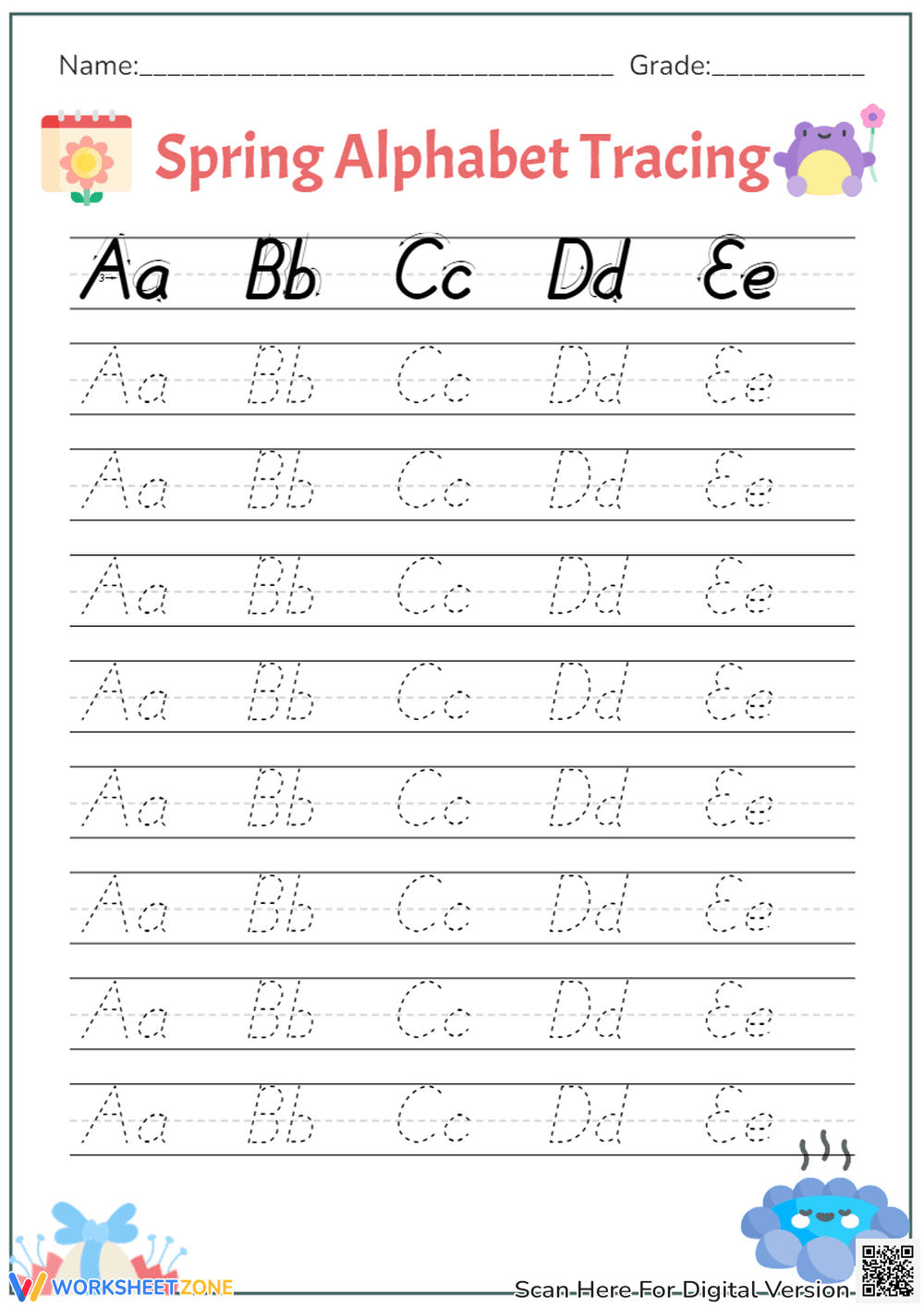 Alphabet Learning Activity Worksheet - Page 1