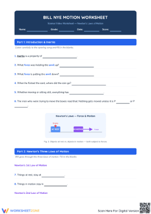 Bill Nye Motion Worksheet | Essential Grade 7-9 Science