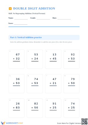 Double Digit Addition Worksheet | Grade 2 Essential