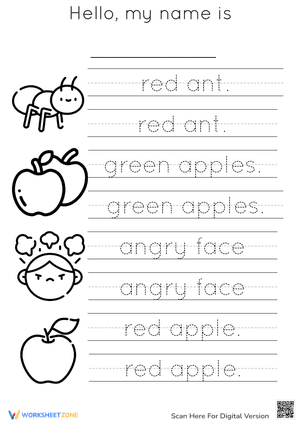 Handwriting Practice Worksheet | Grade K-1 Essential