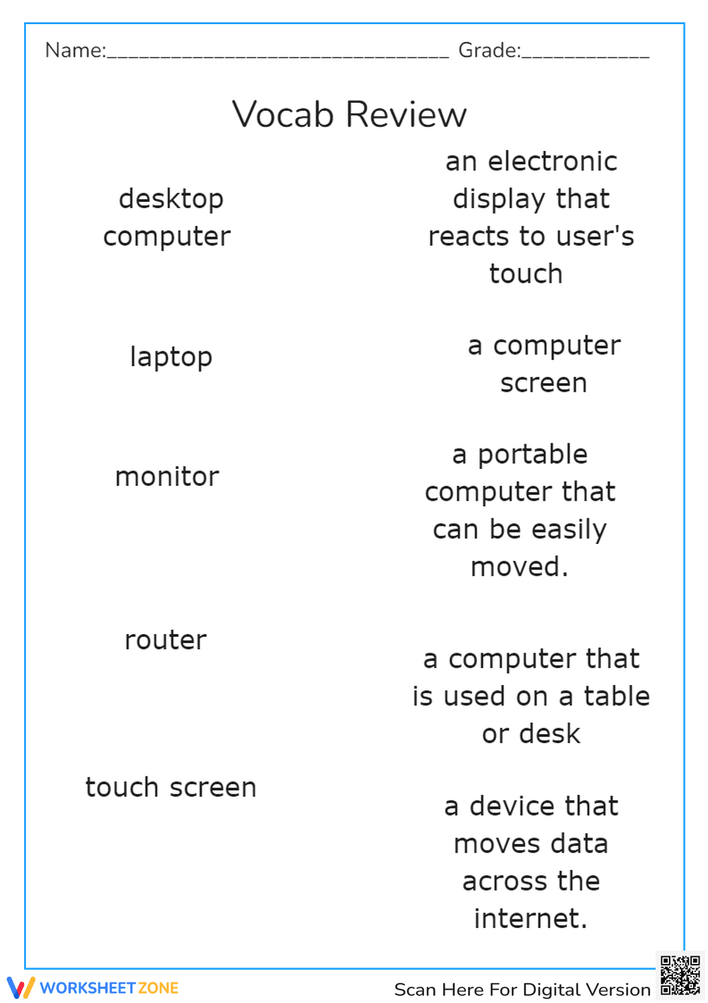 Vocab  - Page 1