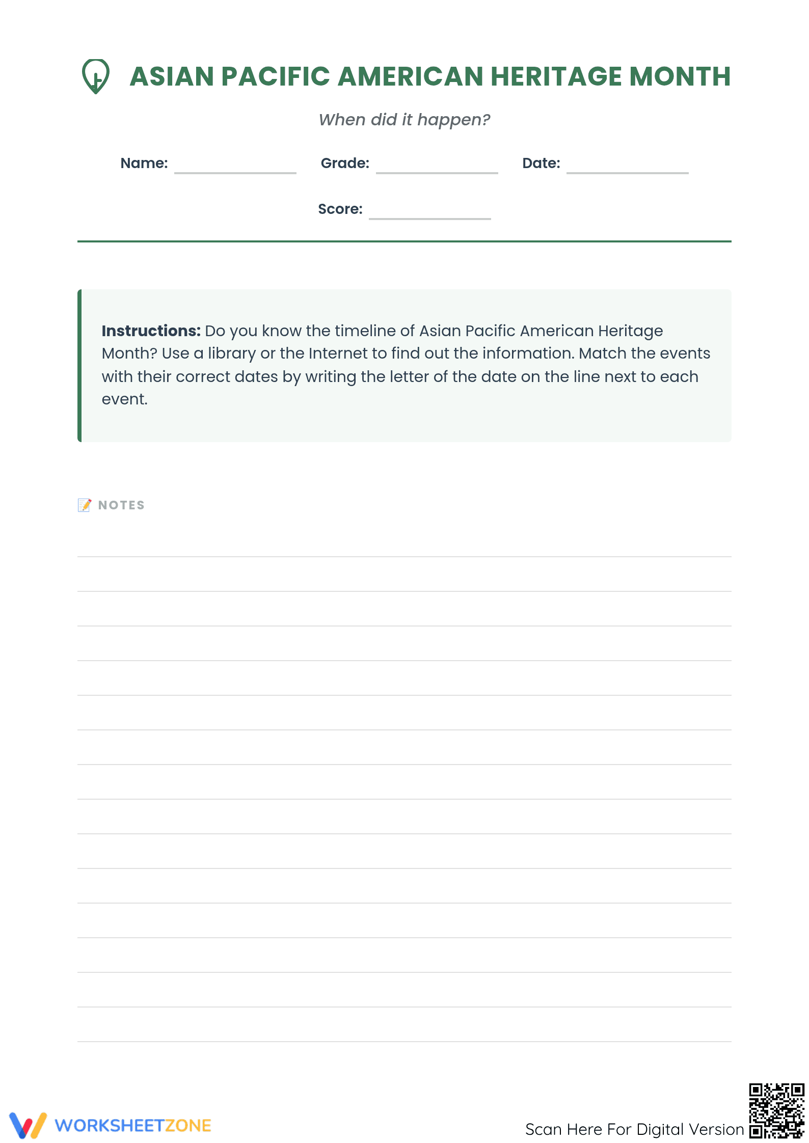 Asian Pacific American Heritage Month Matching | Essential - Page 1