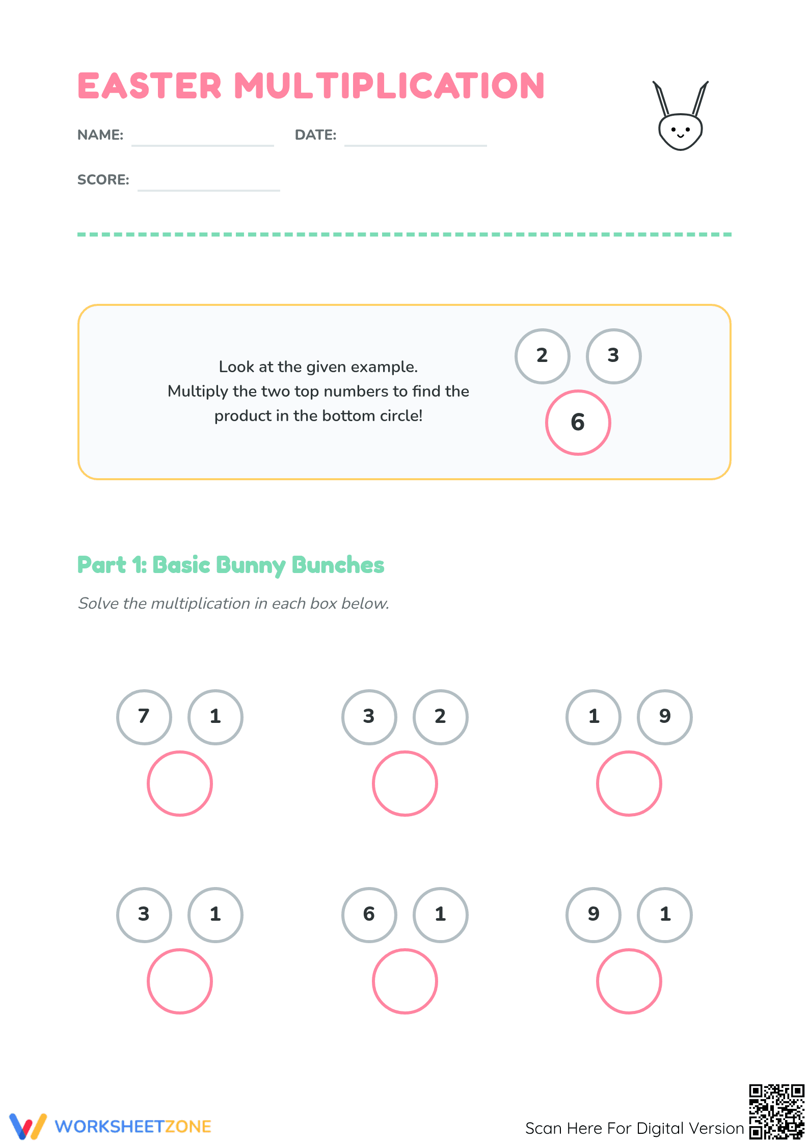 Easter Multiplication Worksheet | Grade 3 Essential - Page 1