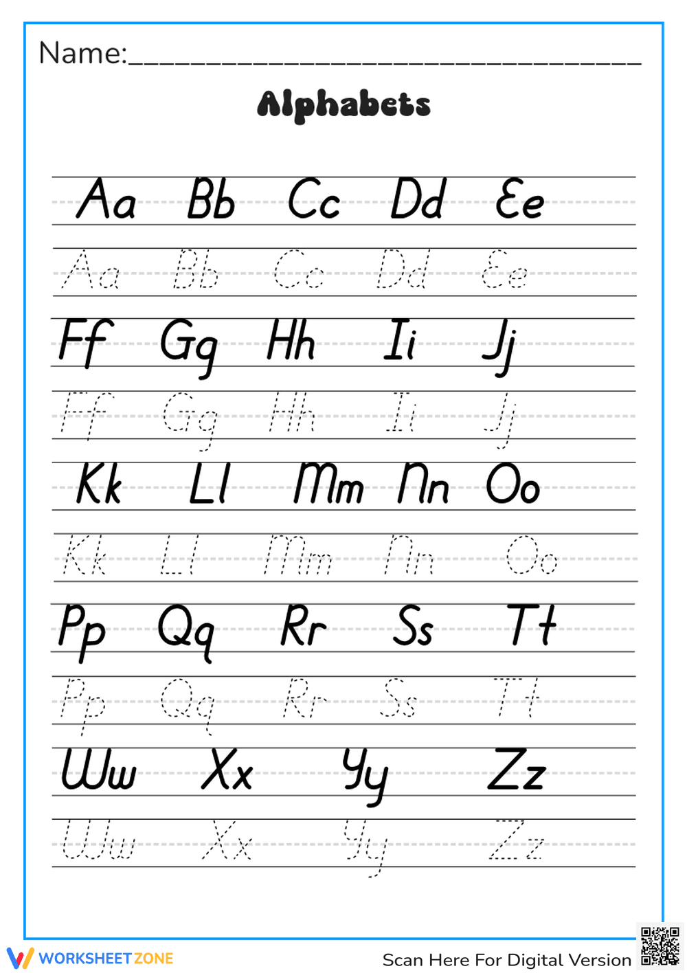 Alphabet Tracing: Uppercase and Lowercase Letters  - Page 1