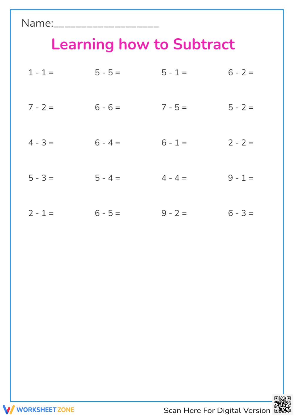 Subtraction - Page 1