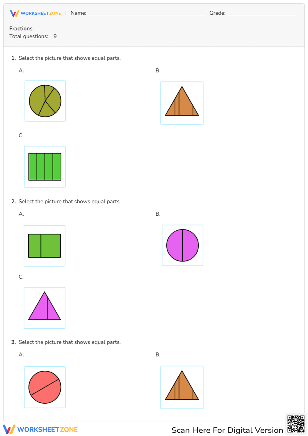 Fractions With Pictures - Page 1