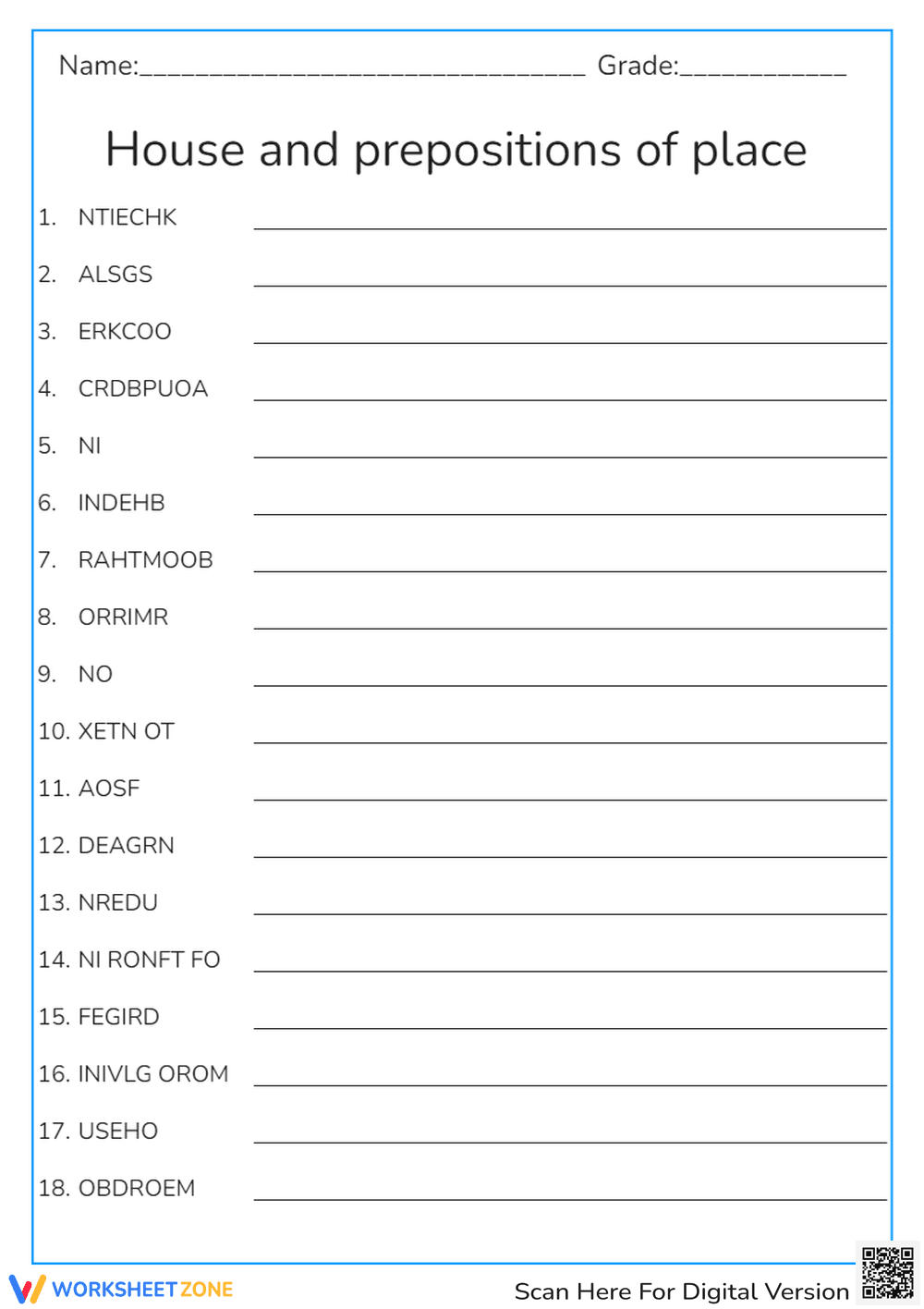 House and prepositions of place - Page 1