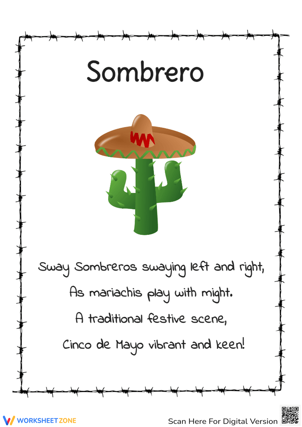 Sombrero Fun: A Culturally Rich Worksheet - Page 1