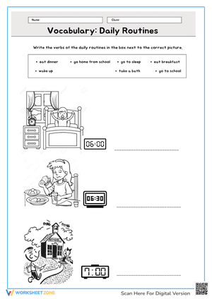 Kindergarten Daily Routines — Printable No-Prep Worksheet