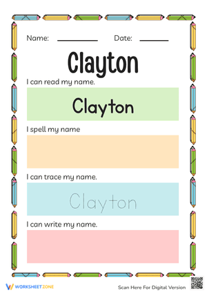 Printable Name Practice Worksheet | Grade 1