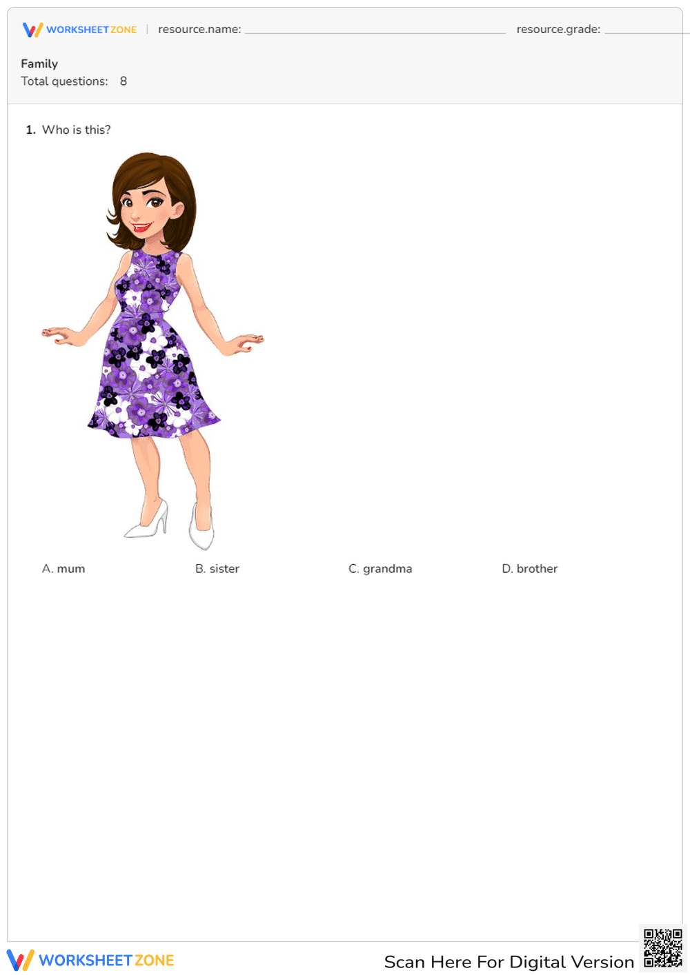 Identifying Family Members Quiz - Page 1