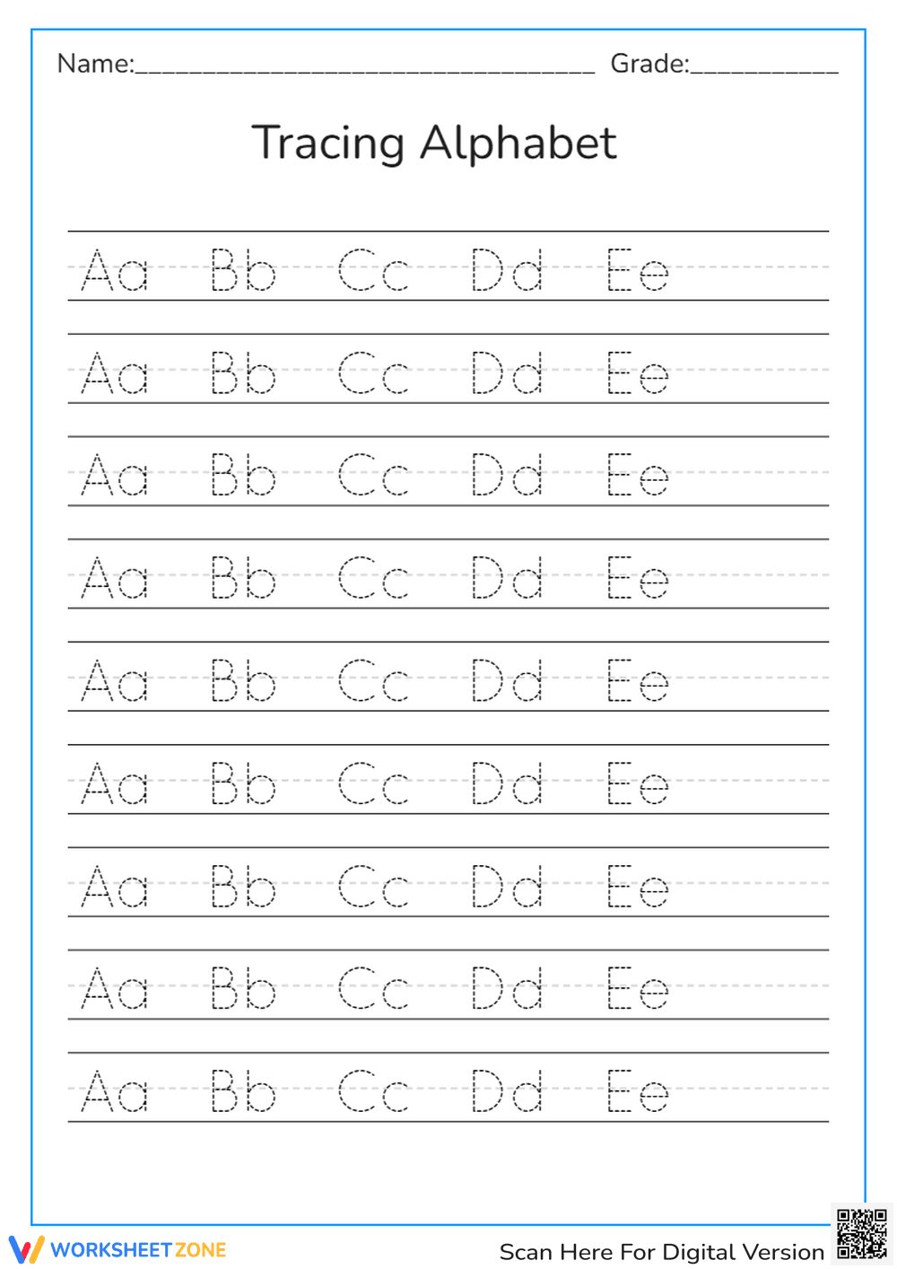 Tracing Alphabet - Page 1
