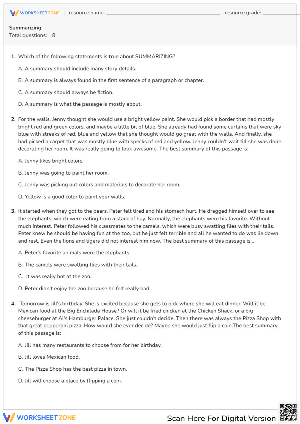Effective Summarizing Techniques: Key Passages - Page 1