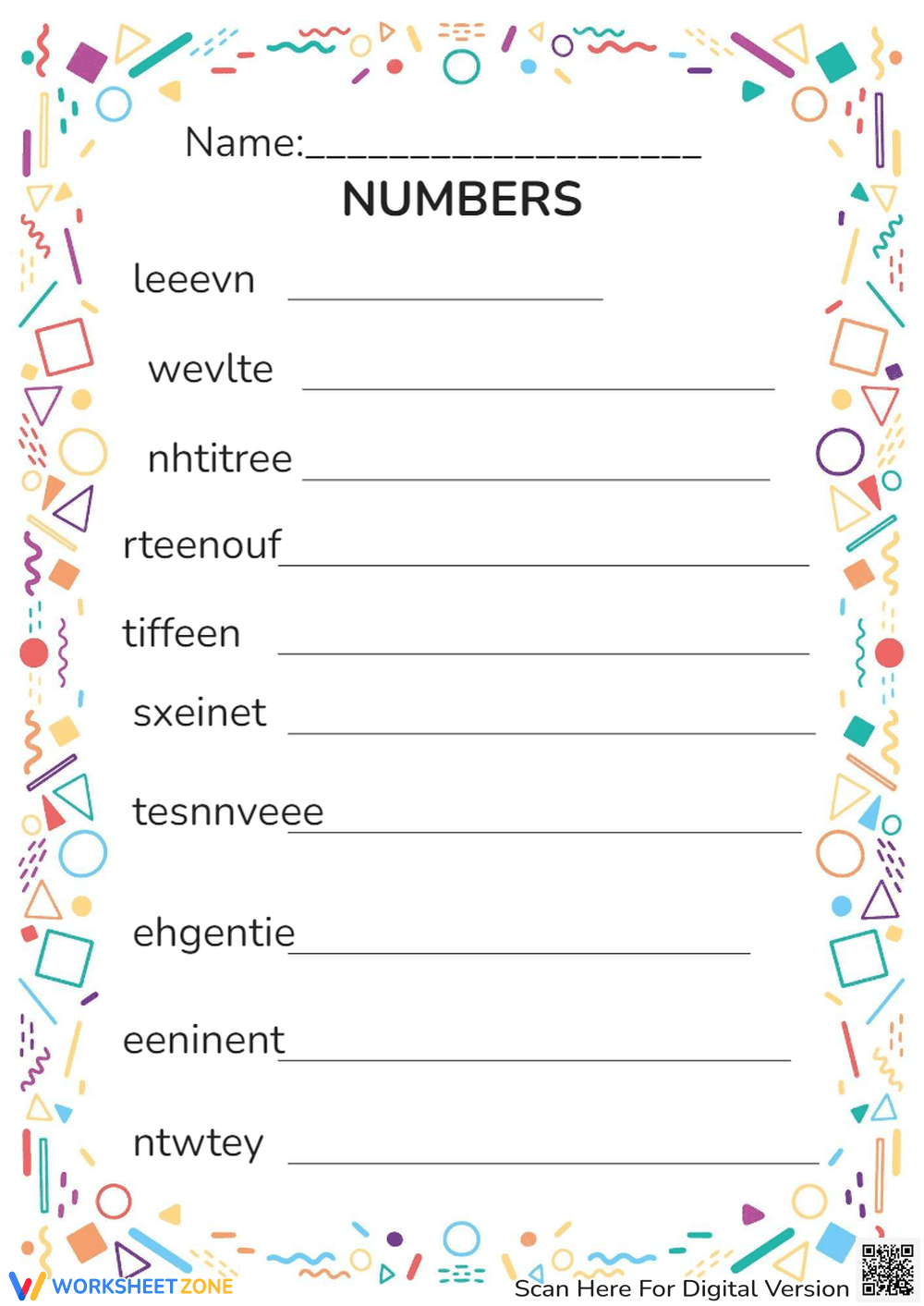 Numbers - Page 1