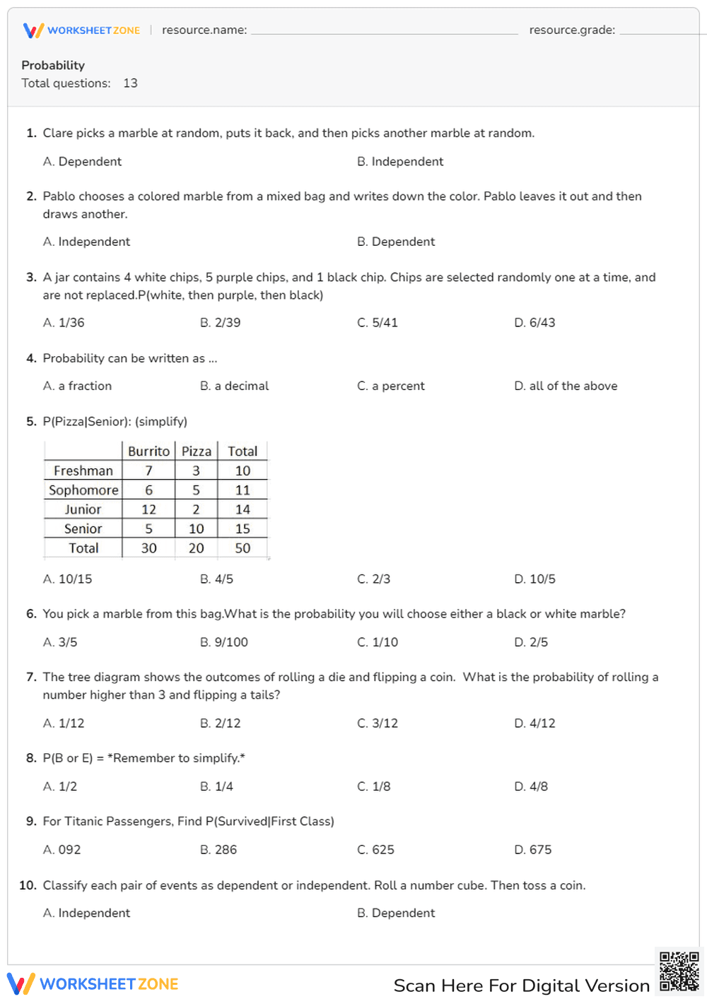 Probability  - Page 1