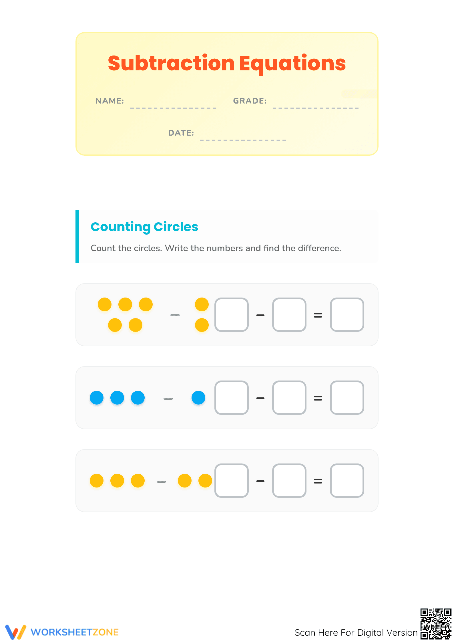 Subtraction Practice for Early Learners | Grade 1 Essential - Page 1