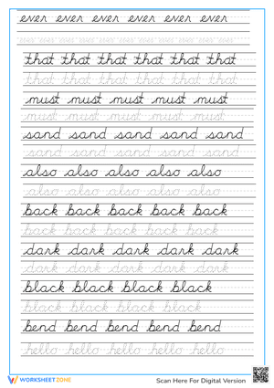 Improve Cursive Handwriting Practice