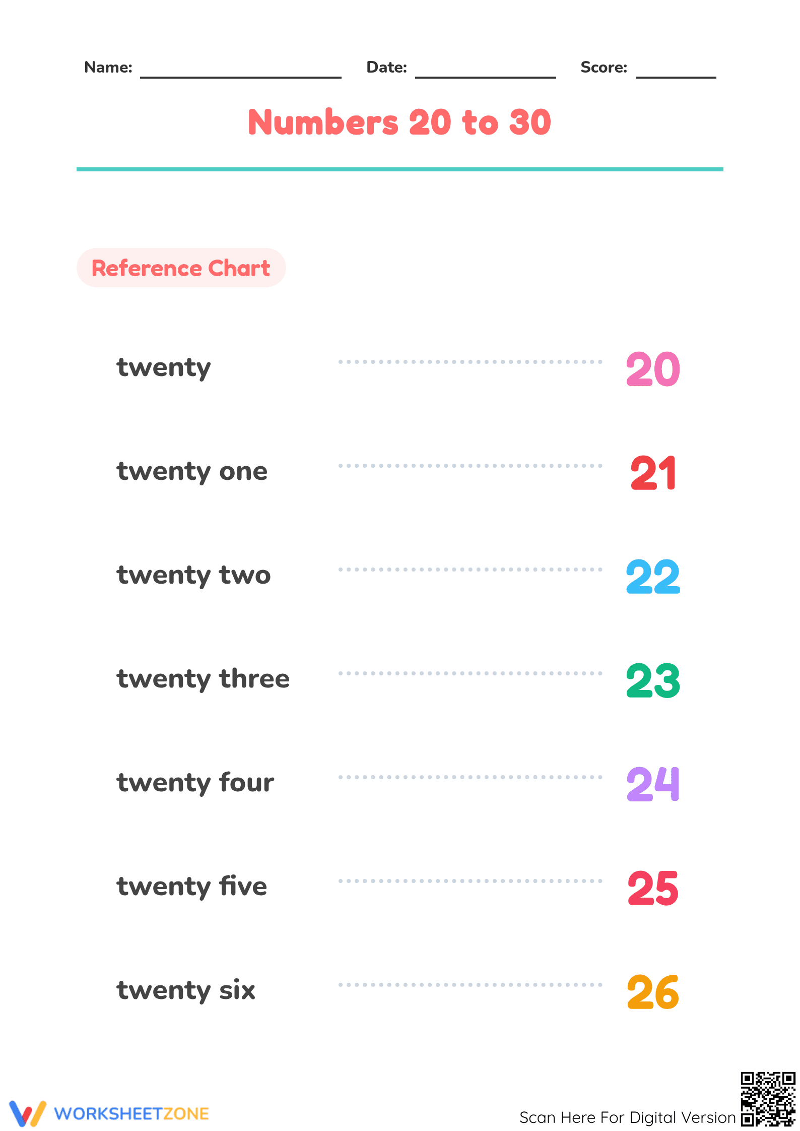 Grade 2 Number Words — Printable No-Prep Worksheet - Page 1