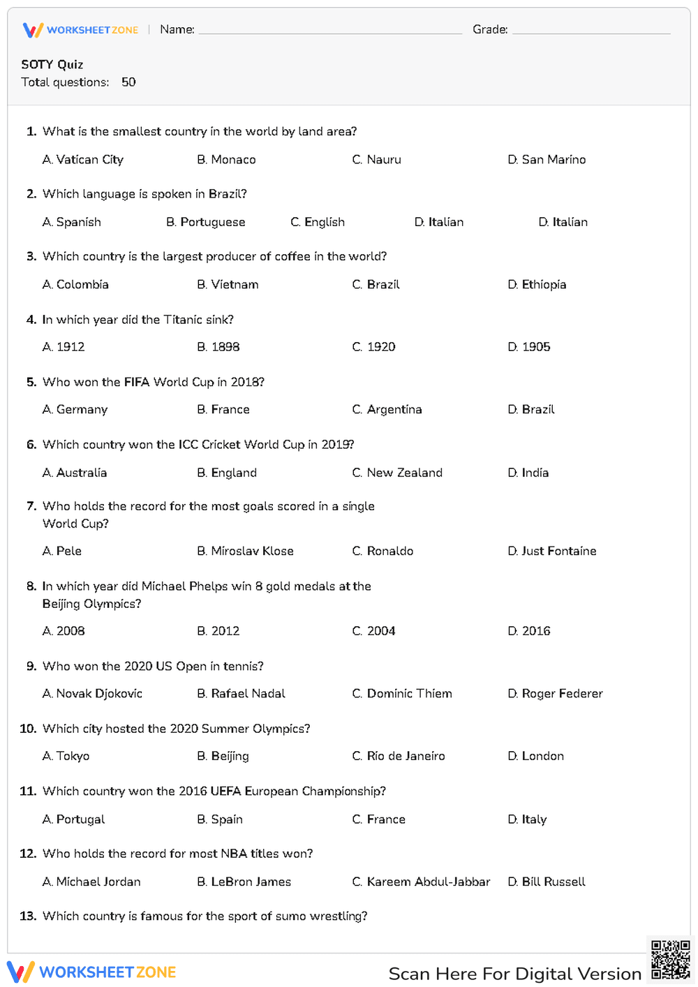 SOTY Quiz - Page 1