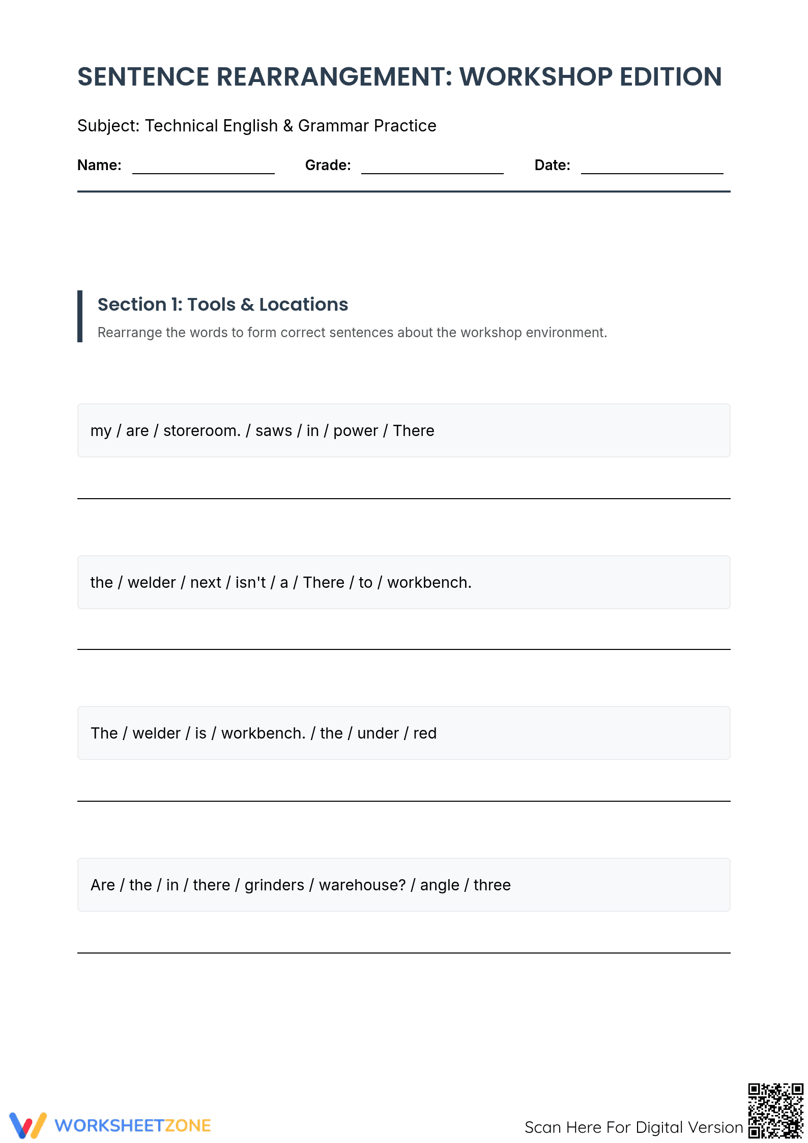 Rearrange the sentences BlockC  - Page 1