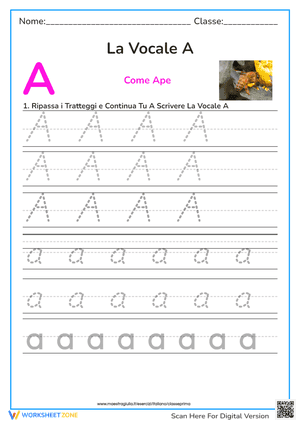Letter A Tracing Worksheet | Essential Kindergarten Ready