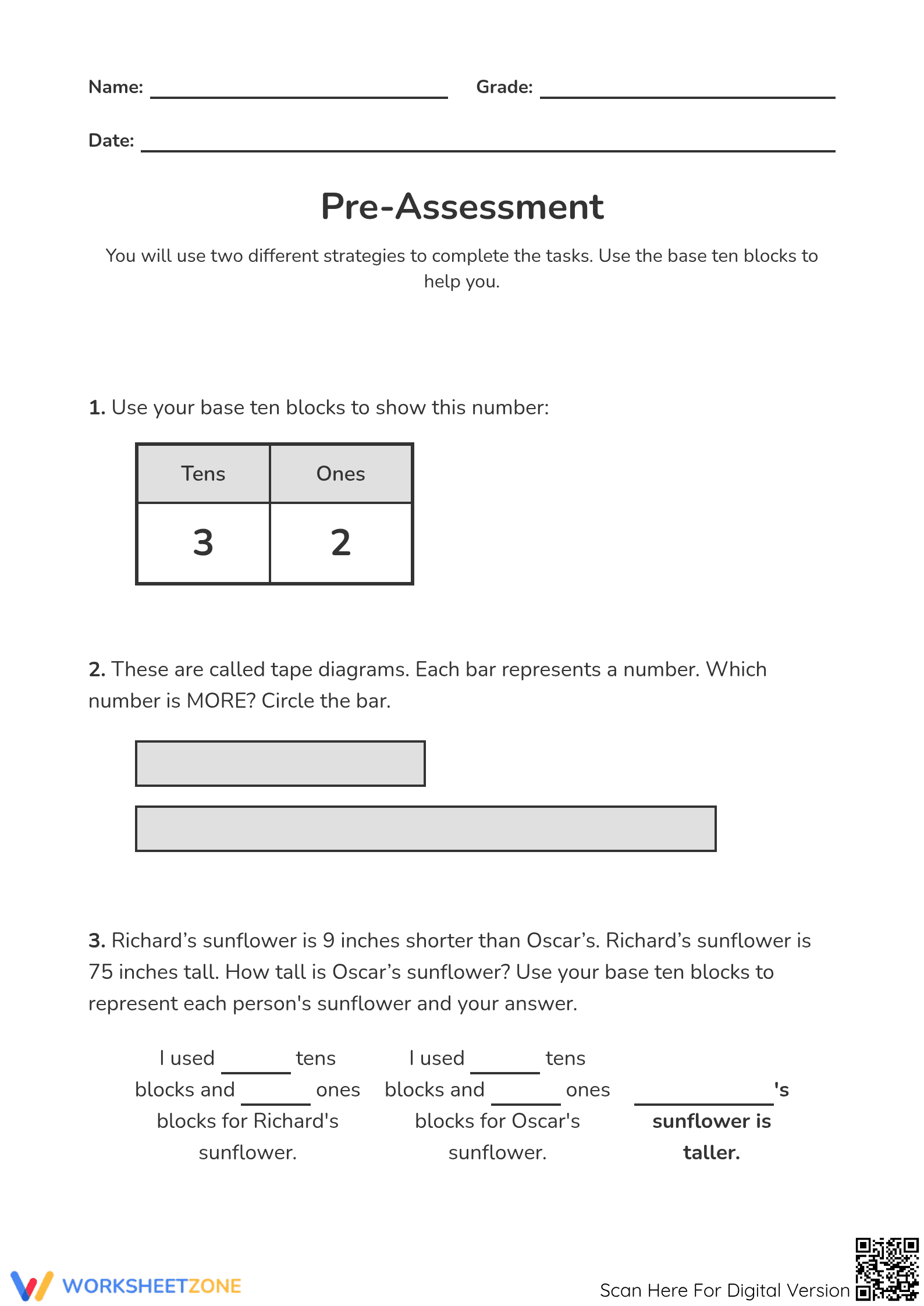 2.OA.A.1 Worksheet: Word Problems — Grade 2 Aligned - Page 1