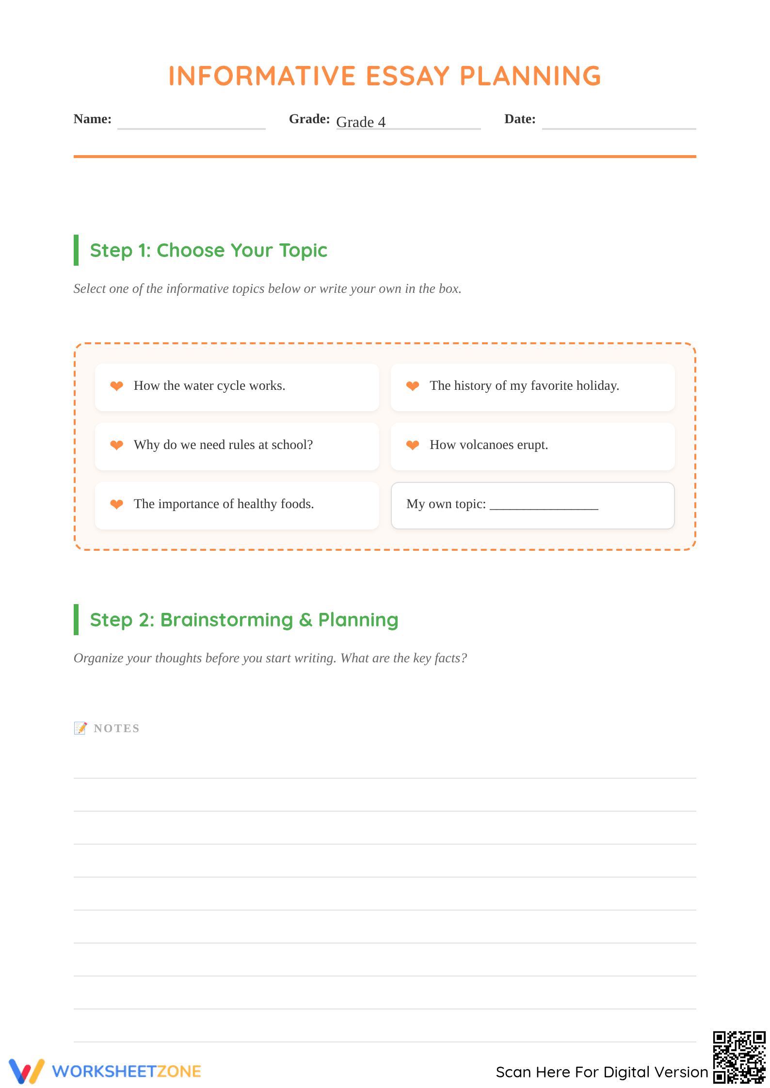 Grade 4 Informative Essay Guide | Essential Writing Packet - Page 1