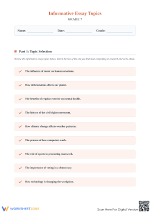 Grade 7 Informative Essay Guide | Essential Writing Planner