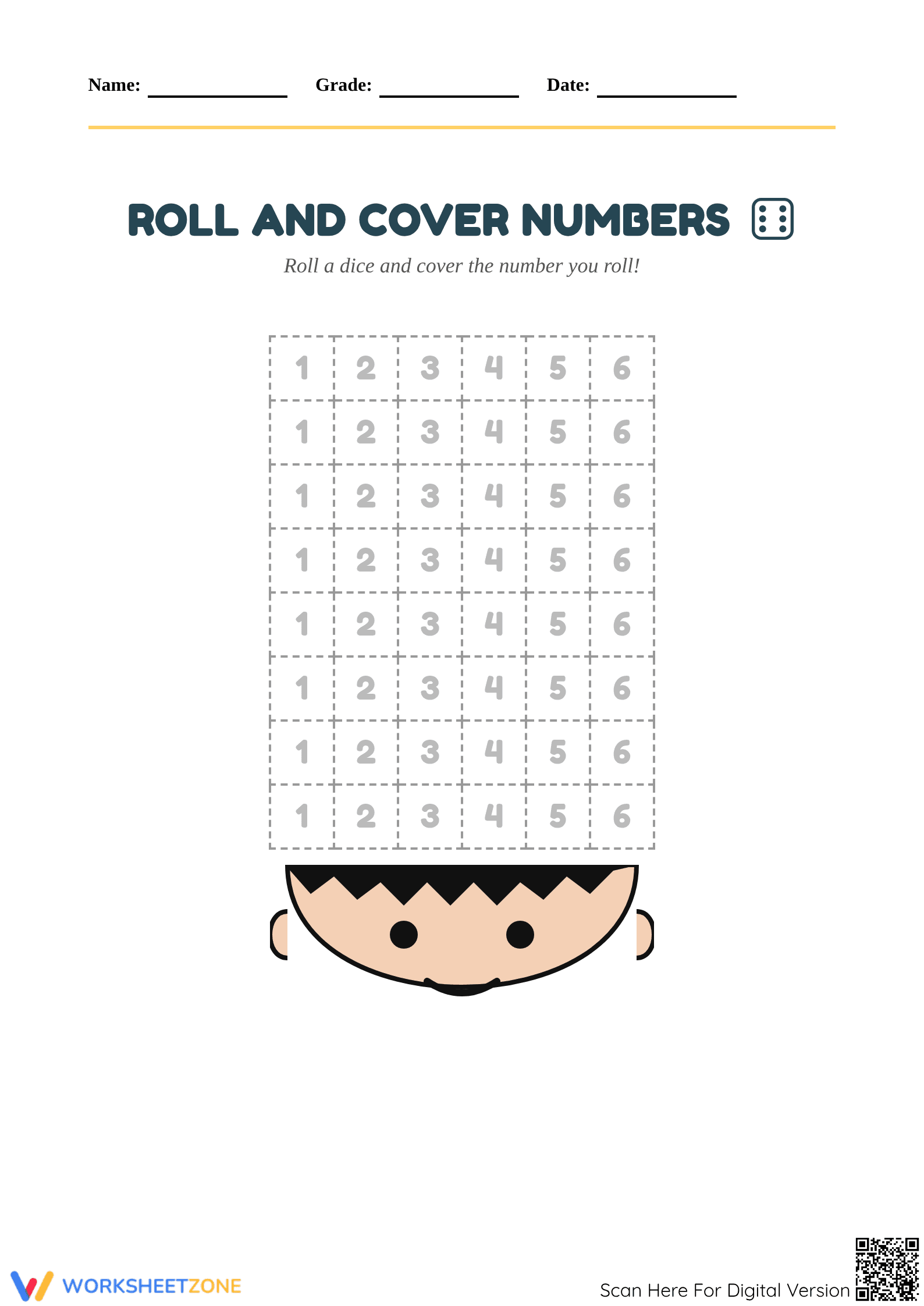 Grade 1 Number Recognition — Printable No-Prep Worksheet - Page 1