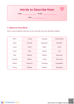 Grade 2 Adjectives — Printable No-Prep Worksheet