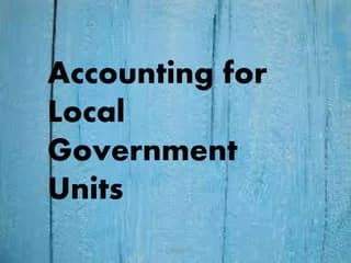An Introduction to Accounting for States and Local Government Units