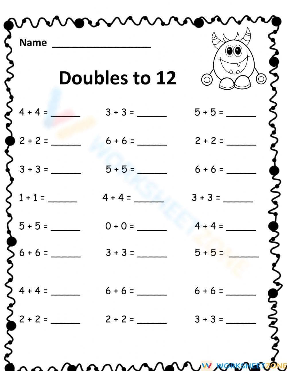Use Doubles to Add: Math Worksheet Practice - Page 1