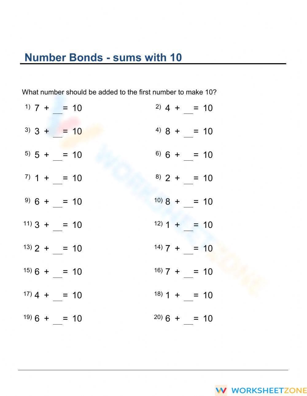 Math Worksheet for Skill Reinforcement - Page 1