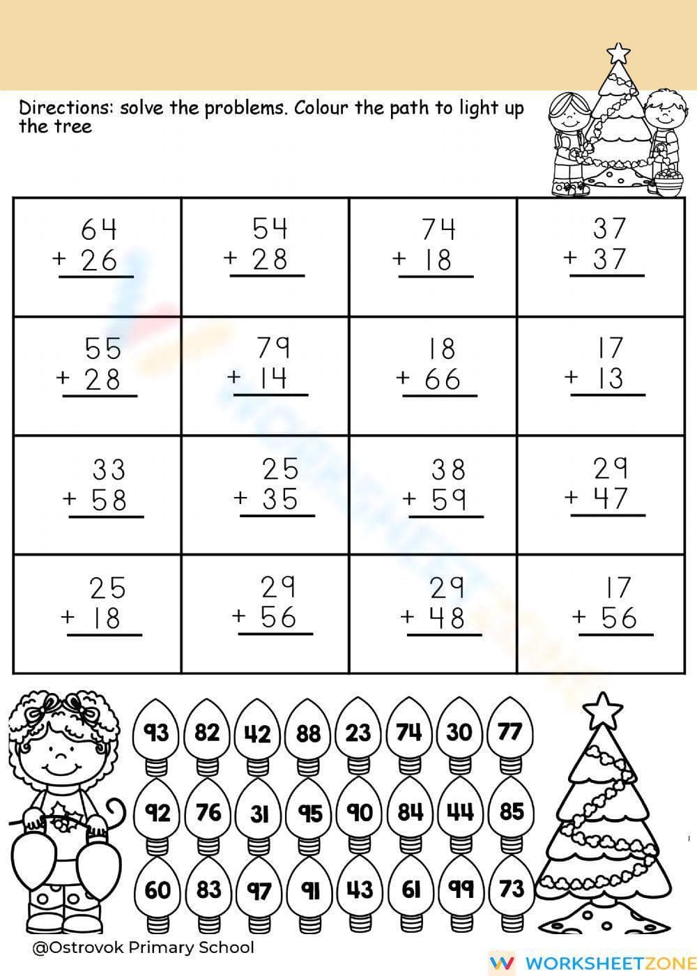 Grade 2 Mathematics Worksheet - Page 1