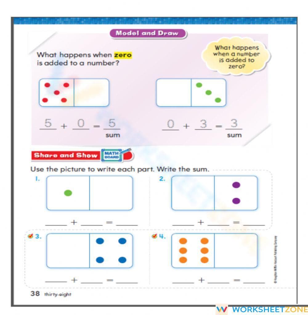 Adding Zero Practice - Page 1