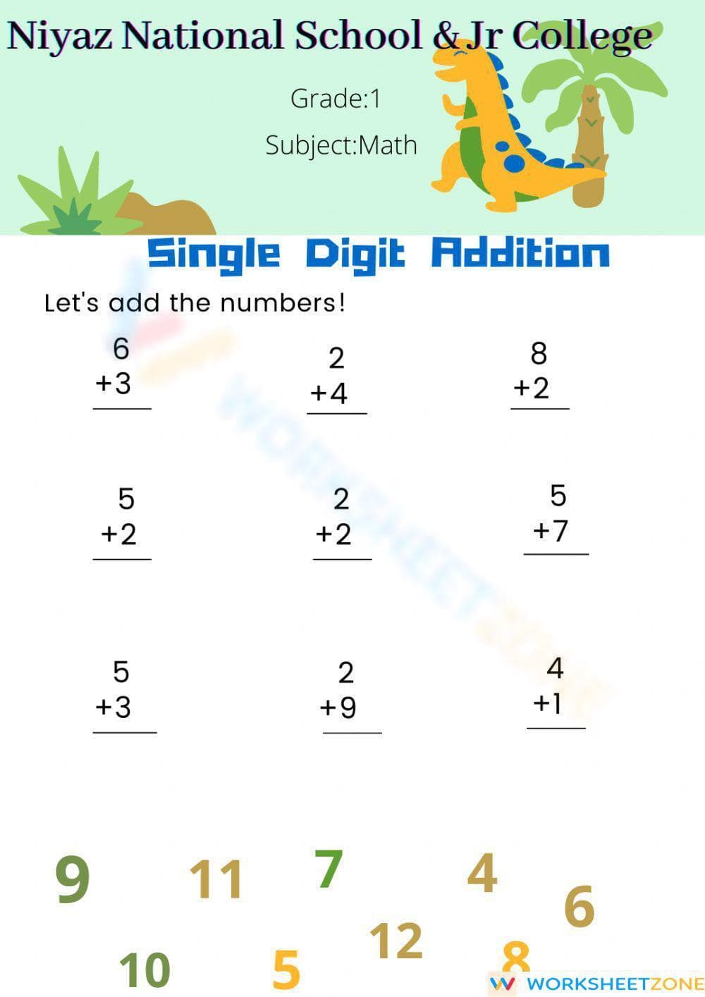 Master One-Digit Addition with this Practice Sheet - Page 1