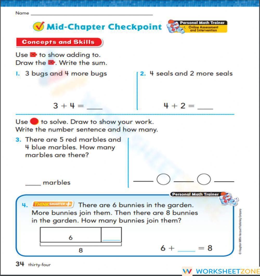 Mid-Chapter Math Practice for Skill Building - Page 1