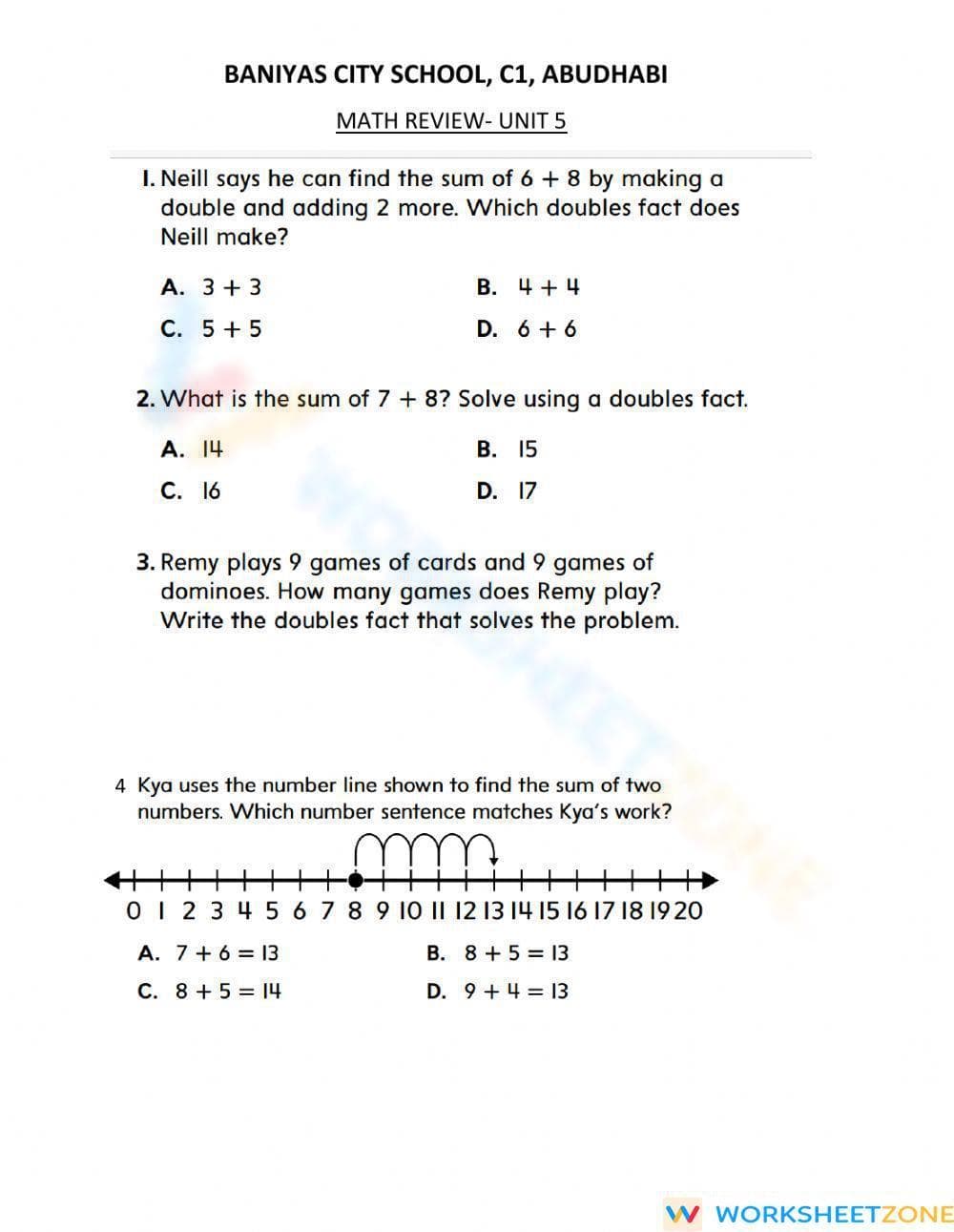 Math Strategies to Add Worksheet - Page 1