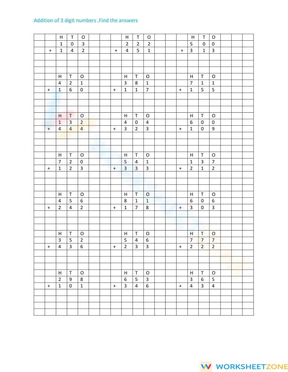 Addition Without Carry: Practice Made Simple - Page 1