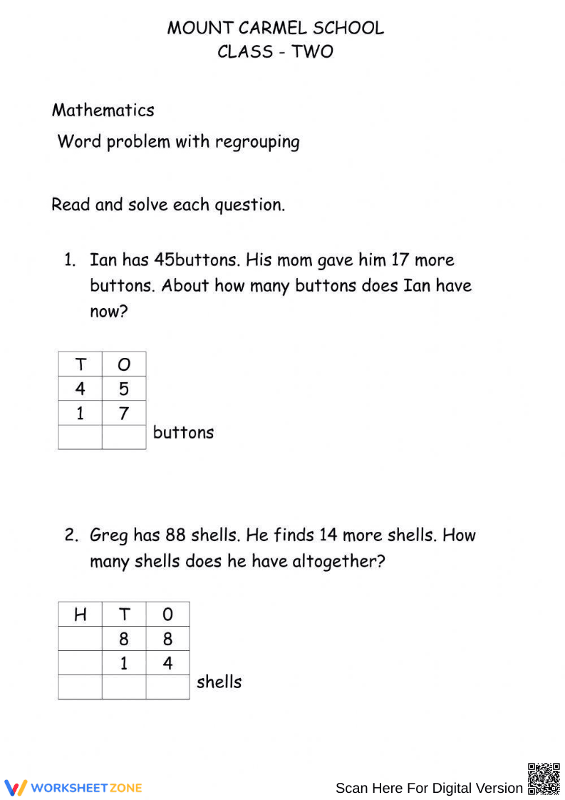 Engaging Math Problems Practice Worksheet - Page 1