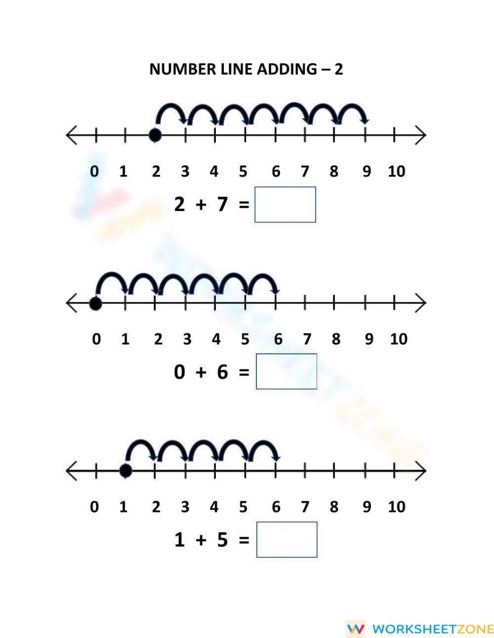 Adding on a Number Line: Practice - Page 1