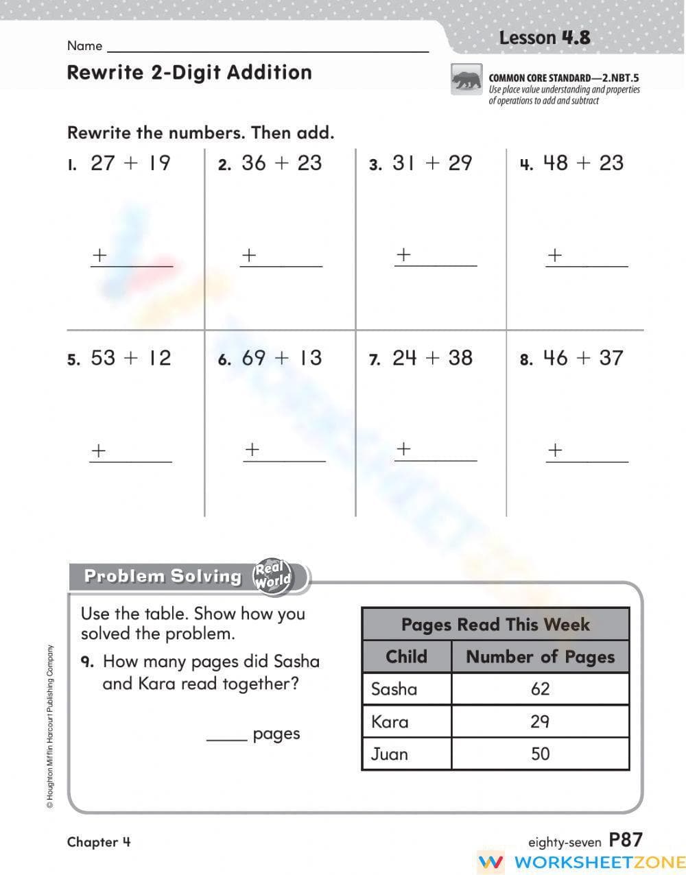 Practice Rewrite Addition with this Worksheet - Page 1