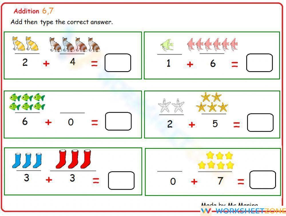 Practice Addition with this Number 6 Worksheet - Page 1