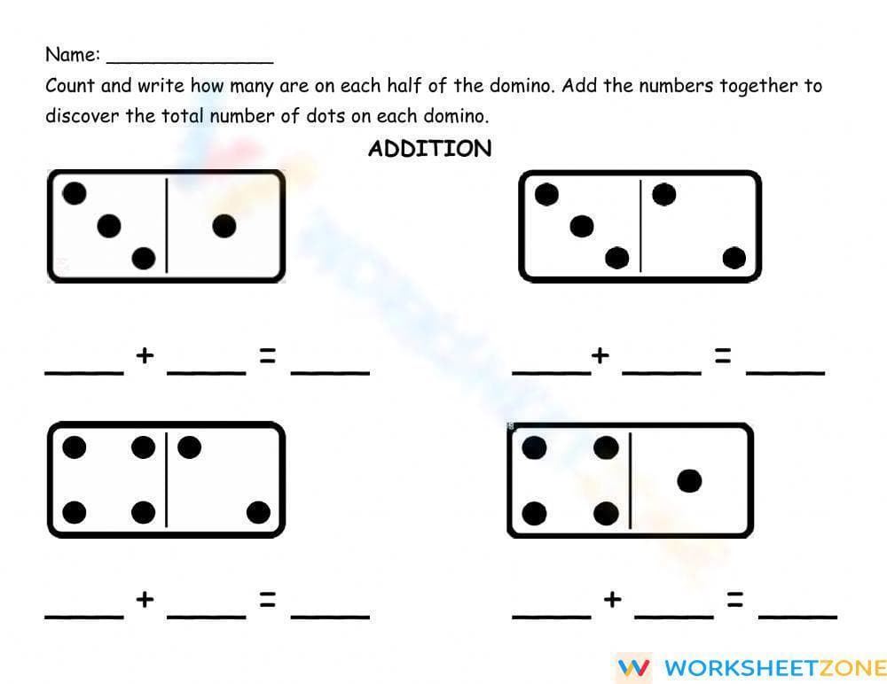 Addition Up to 6: Practice Worksheet - Page 1