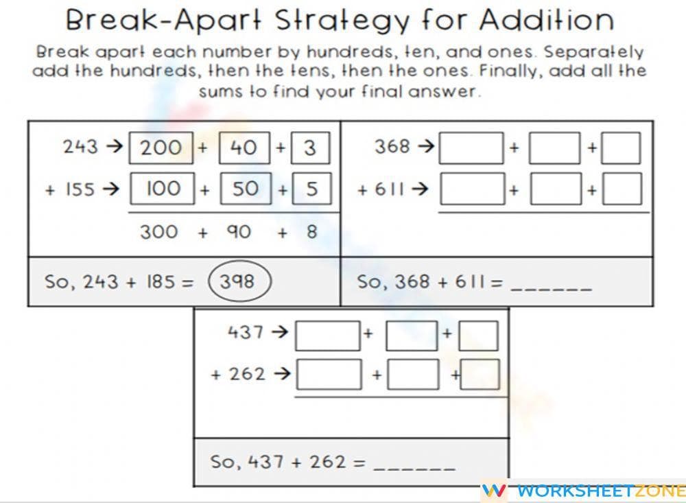 Practice Mental Addition Skills - Page 1