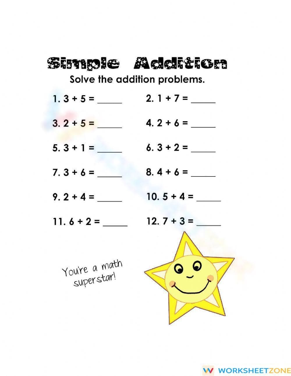 Addition Practice for Grade 1 - Page 1