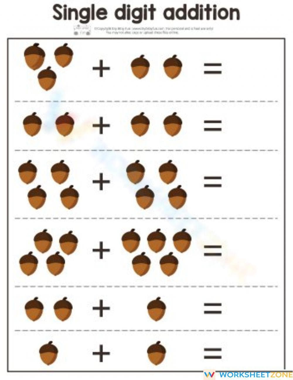 Practice Single Digit Addition with This Fun Sheet - Page 1