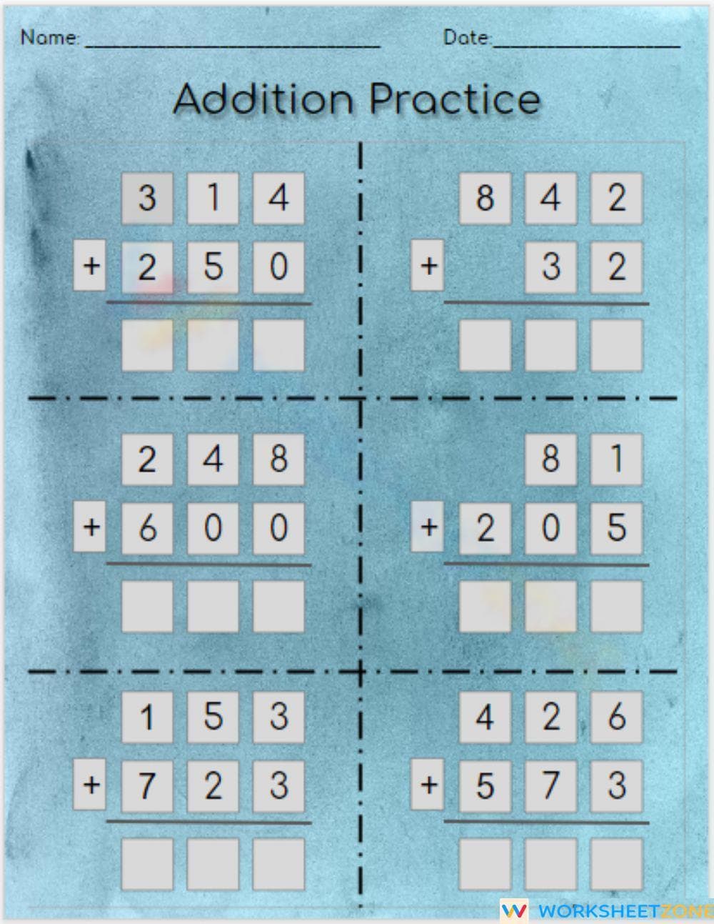 Addition Practice - Page 1