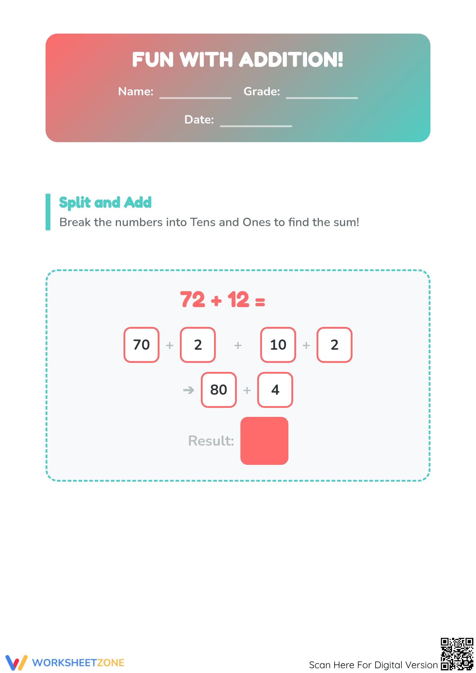 Printable Two-Digit Addition Worksheet | Grade 2 Math - Page 1